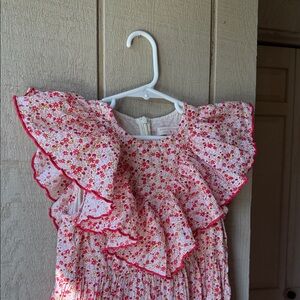 Girls Pink Chicken Jumpsuit size 7Y